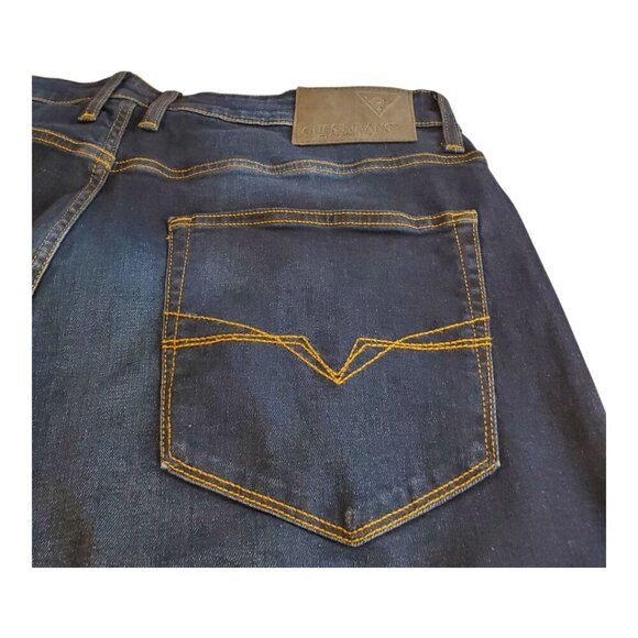 NWT GUESS Men's Athletic Tapered Distressed Blainn Wash Stretch Blue Jeans - Picture 7 of 15